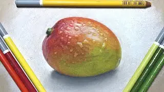 Drawing a mango 🥭 | رسم بلألوان الباستيل