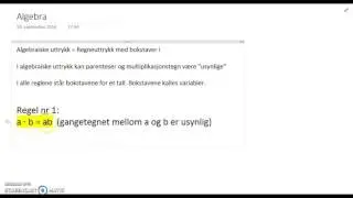 Regneregel nr 1- algebra
