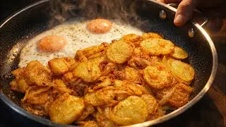 Fried Potatoes with Egg in a Skillet &ndash; the Best Homemade Recipe Everyone Makes| Besten Rezepte Essen