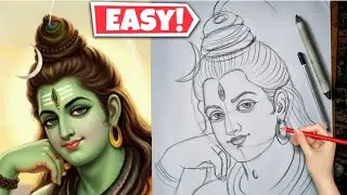 How to draw Lord Mahadev Drawing | Lord Shiva Drawing | Mahadev Shiva drawing