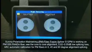 Polarization Maintaining PM Fiber Fusion Splicer S12PM working on PM1550 PANDA fiber splicing.