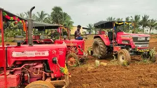 Mahindra 575 di cultivator and novo 605 and 415 and 585 rotavator performance video