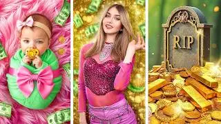 Córka milionera vs bezdomna dziewczyna! Narodziny i śmierć dziewczyny milionera