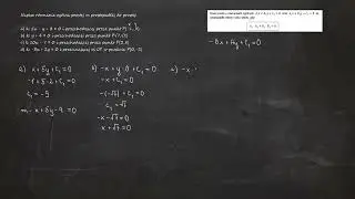 6.47. Napisz r&oacute;wnanie og&oacute;lne prostej m prostopadłej do prostej: a) k: 5x - y + 3 = 0 i przechodzącej