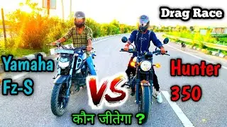 Finally, RE Hunter 350 vs Yamaha Fz-s 150 Drag Race 🏁 - Top speed !! 2022