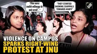 Right Wing students lead protest march in JNU, a day after scuffle over &lsquo;Visarjan Shobha Yatra&rsquo;