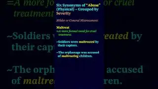 6 Synonyms of Abuse Ranked by Severity | Vocabulary Upgrade #EnglishTips #AbuseSynonyms