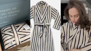 Распаковка халата Brooklinen l Примерка супермягкого халата l Эстетика Оливы