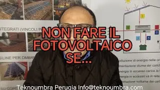 Quando non conviene installare l'impianto fotovoltaico 
