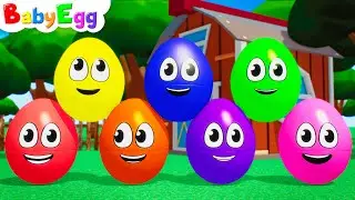 Learning Colors and Numbers Song | Colorful Eggs on the Farm | babyEgg Robot 8 Nursery Rhymes