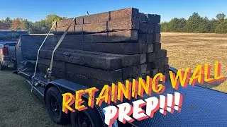 30x70 Metal Shop Building Railroad Tie Retaining Wall Prep EP3