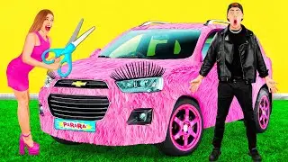Rosa Bil vs Svart Bil Utmaning | Roliga Situationer PaRaRa Challenge