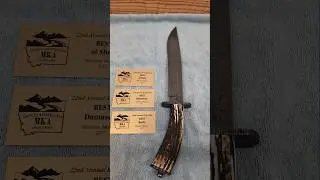 Damascus Bowie with Stag (Won 3 Awards at MKA Show!) by Dan Westlind