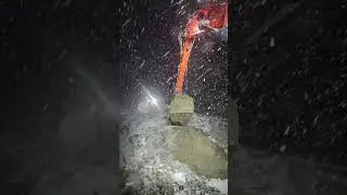 digging a trench in heavy snowy weather 👀💥