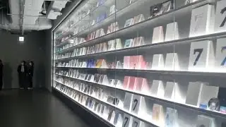 This is inside Hybe Insight Museum! there's an album compilation for all hybe artists