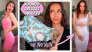 TRYING BOOHOO DRESSES UNDER £5! 4 POUND DRESS????!!