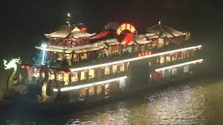 Shining Chinese Pagoda Tourboat MS Jinbihuanggong