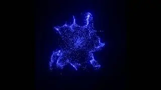 A stellar firework of blue plasma particles flows in a stream in different directions #1 Blender