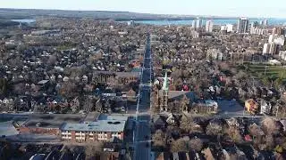 Hamilton Ontario Locke Street South aerial view
