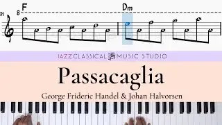 Passacaglia - Handel & Halvorsen | Piano Tutorial (EASY) | WITH Music Sheet | JCMS