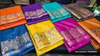 New pattern Kosa Silk Saree With Zari Work Aachal Border | Chhattisgarh Tussar Silk Zari work Saree