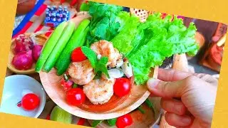 Spicy​ shrimp​ Salad​/Larb​ goong​/Lab​ Kung/Mini​ food​ yummy​