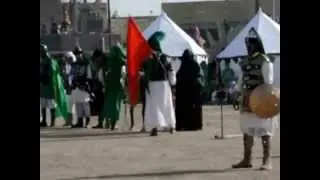 استعراض ومشاهد واقعة الطف اهالي الرميثة موكب خدام الحسين ع العاشر من محرم سنة 1437 الموافق السبت 24