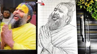 Premanand ji maharaj Drawing, How To Draw Premanadji Maharaj, Outline Tutorial, Step By Step