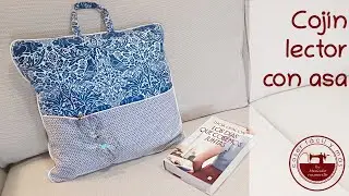 Cojín lectura con bolsillo y asa