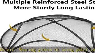 36In Reinforced Steel Round Fire Pit Screen Cover,Outdoor Patio FirePit Spark Screens,Heavy Duty St
