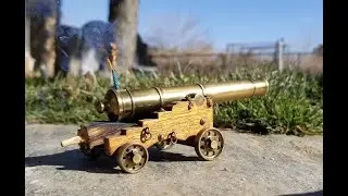 Shooting Custom Mini Naval Cannon .177 BB Caliber