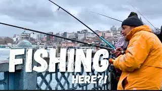 Fishing on Galata Bridge🎣 | Emin&ouml;n&uuml; Walking Tour Istanbul🇹🇷