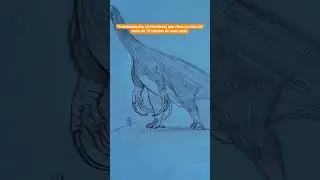Desenhando dinos. O dino de hoje foi o Therizinosauros!! #caneta #l&aacute;pis #desenho