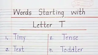 Words Starting with Letter T