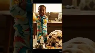 Chubby Toddler Scolding Pug Dog. #shorts