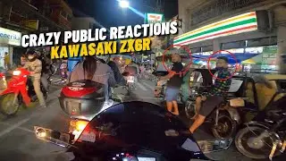Crazy public reaction on screamer bike Kawasaki zx6r