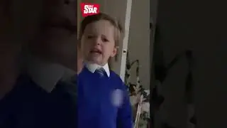 Little boy says he will uppercut Santa 🎅🏼 #shorts