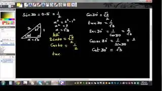 Using sin 30 =1/2 to find different trig ratios - NCEA Level 3