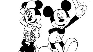 How to Coloring Mickey and Minnie Mouse Easy, Mickey Minnie Mouse Drawing and Coloring for Kids, 115