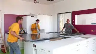 Eck-Rolle f&uuml;r K&uuml;chenarbeitsplatten-Montage | Mounting roller for granite worktop