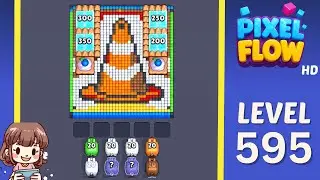 Pixel Flow Level 595 Solution Walkthrough