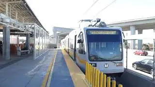 LA Metro Rail: 1996 Siemens P2000 Green Line at Harbor Freeway/I-105 Station (PM Rush Hour)