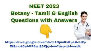 NEET 2023 Botany Tamil & English Answer key