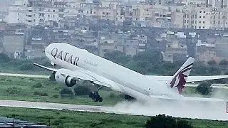 Heavy Rain Continues at Karachi Airport
