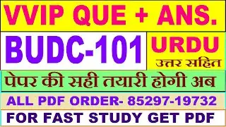 BUDC 101 important questions with answer in Urdu | budc 101 Previous Year Question Paper