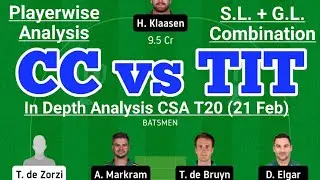 CC vs TIT Dream11 Team | CC vs TIT Dream11 21 Feb South African T20 | CC vs TIT Dream11 Today Match