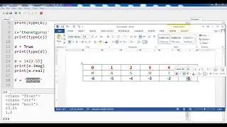 Type Function, Real and Imaginary Numbers and Sequencing in Python
