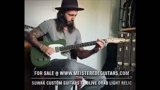 For sale @ www.MEISTEREDEGUITARS.com - Suwak Custom Guitars T-Style - Light Aged Olive Drab Relic