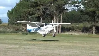 Foxpine Aerodrome Foxton - Cessna 180 ZK-DXA Take off RWY27