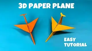 ✈️👨&zwj;✈️ SUPER EASY tutorial: How to make 3d origami plane | DIY crafting